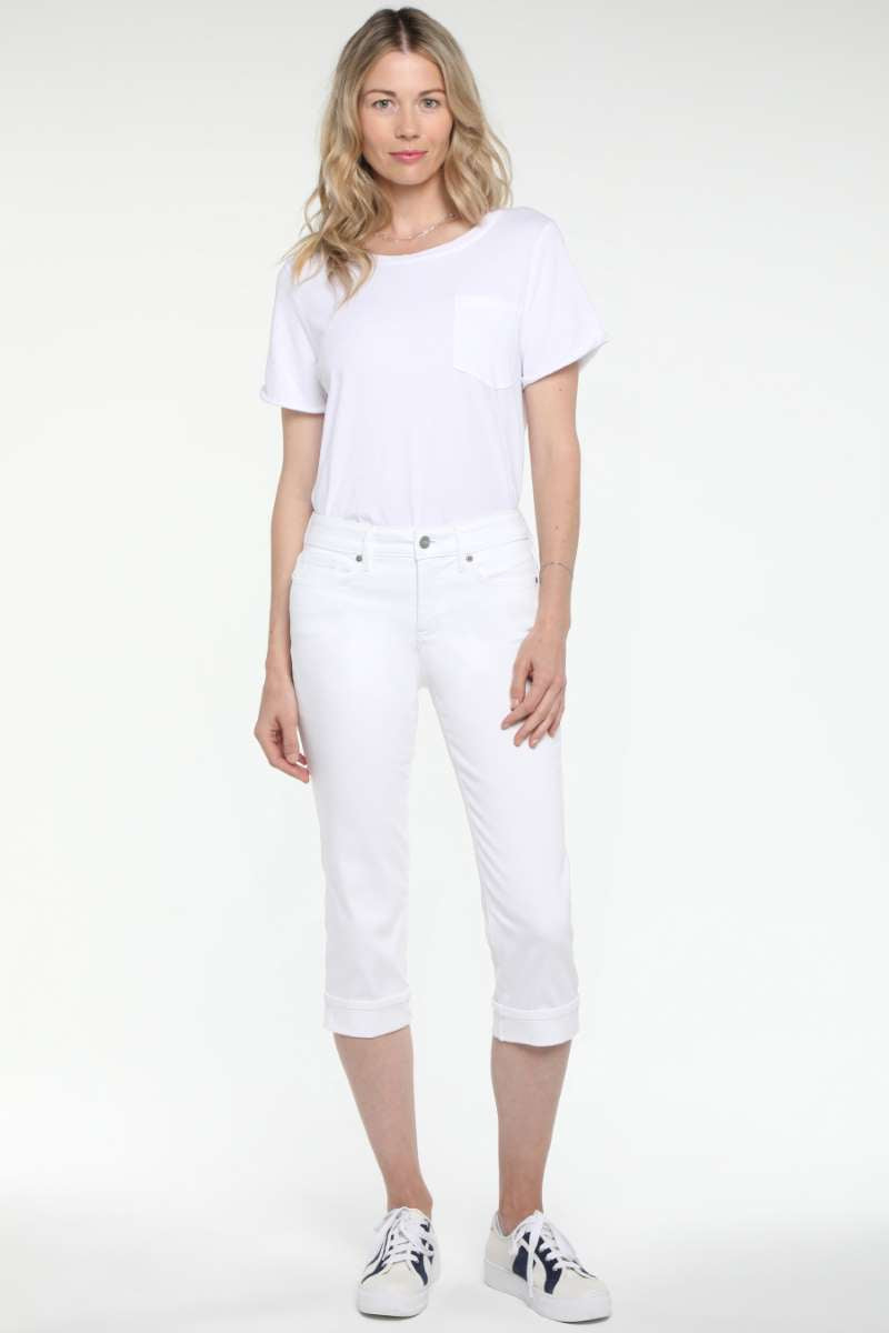 Marilyn Crop Cuff Ce in Optic White MCWDCR2389 by NYDJ - OUTLET SALE