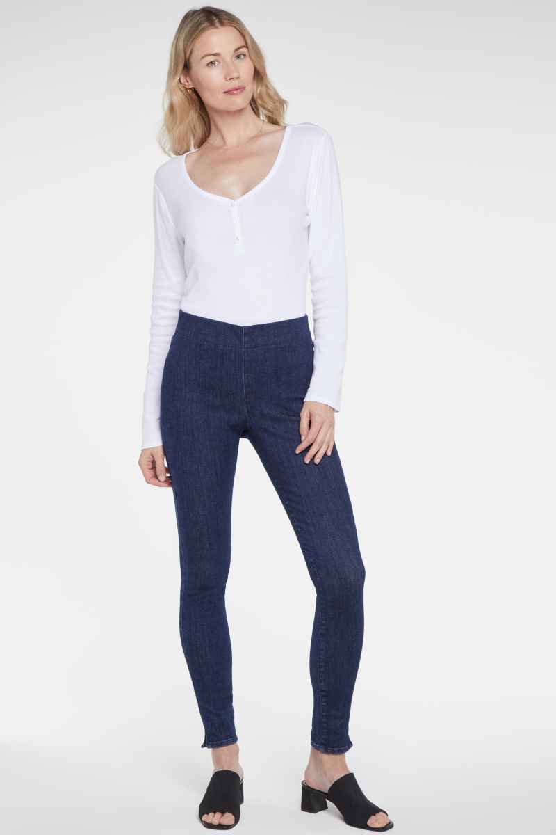 Super Skinny Ankle Pull-On Jeans With Side Slits in Clean Genesis MMNS8262 by NYDJ  - OUTLET SALE