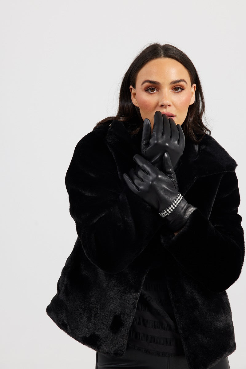 Thatcher Gloves in Black/Houndstooth GL24 by Holiday