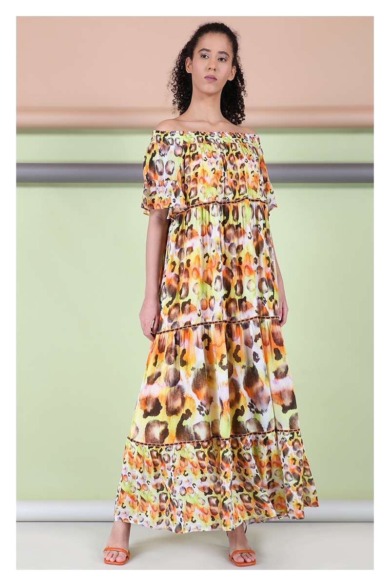 Xavira Dress in Watercolour Animal Print BL400818 by Bl^nk London  - OUTLET SALE
