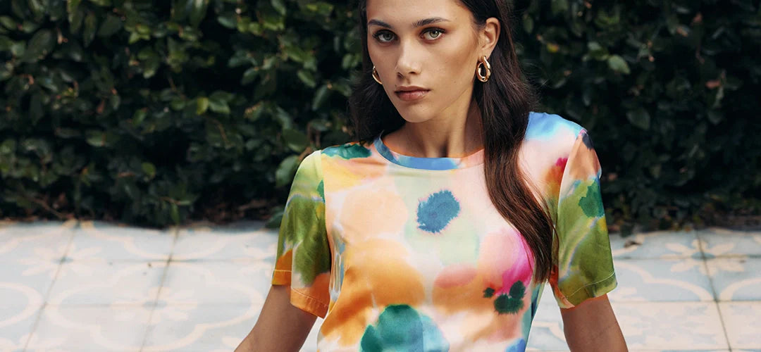 Woman wearing Loobie's Story Free Spirit Dress in Multi Colours