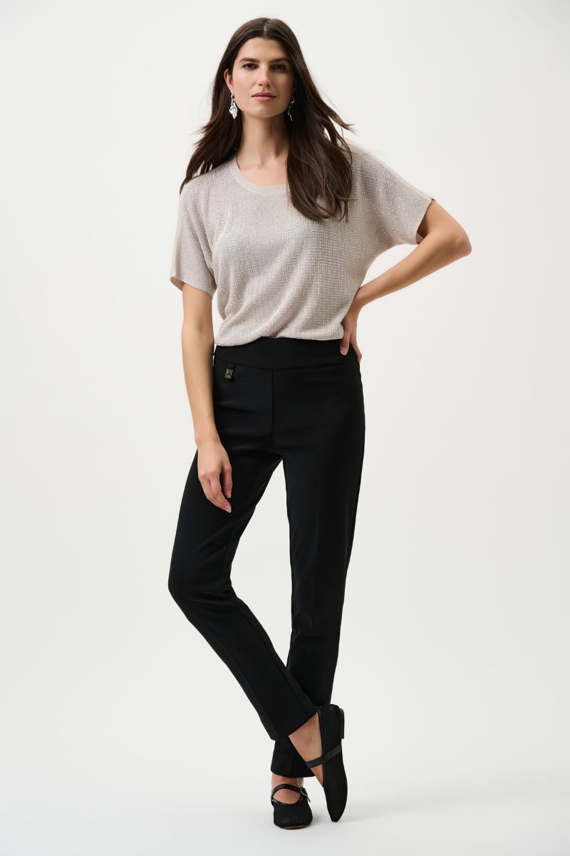 Woman wearing Joseph Ribkoff Wonder Pant black 144092 front view
