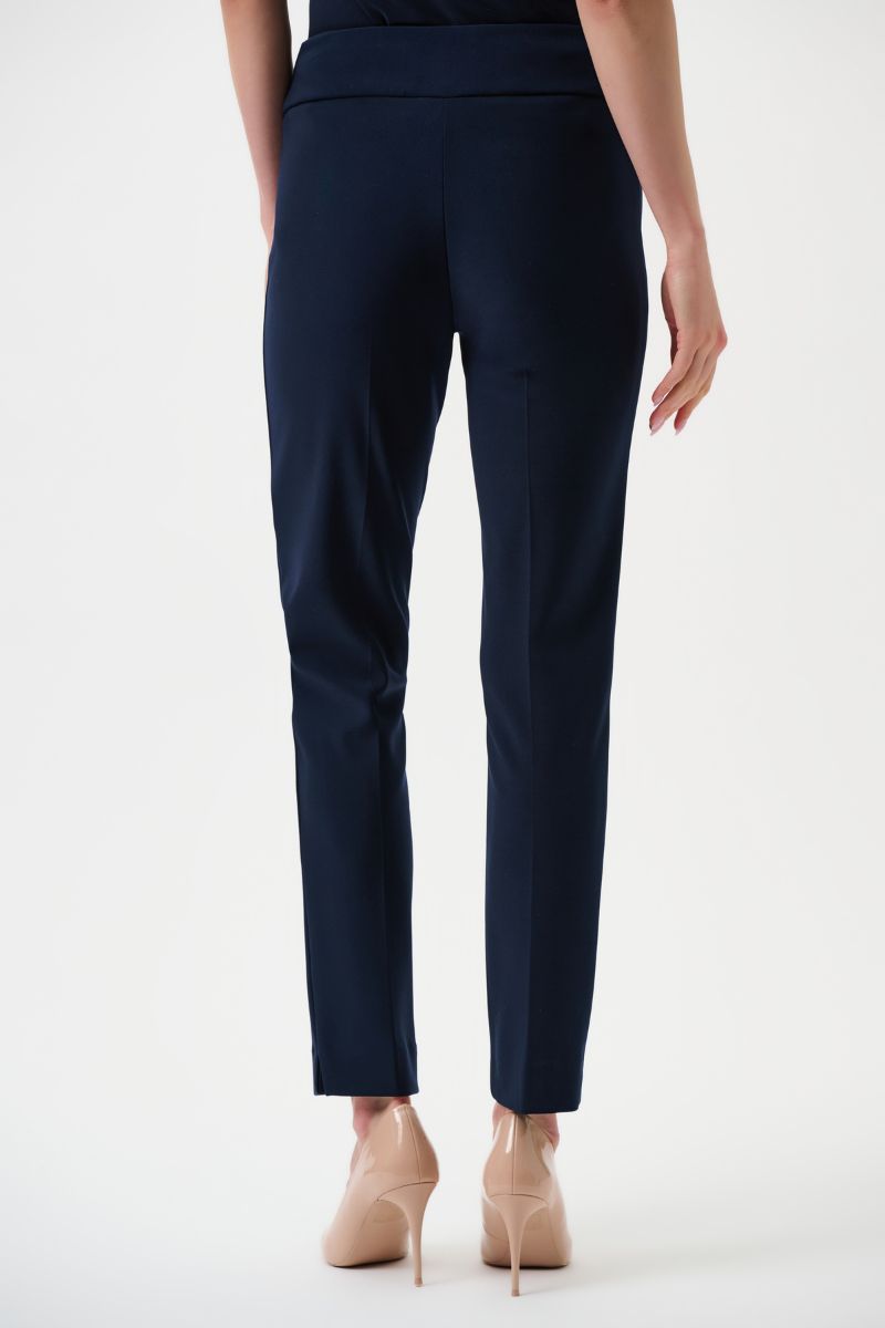 Woman wearing Joseph Ribkoff Wonder Pant midnight blue 144092 back view
