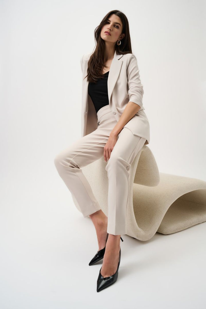 The Wonder Pant A Classic Tailored Slim Pant 144092 in Black, White, Navy, Moonstone & Vanilla by Joseph Ribkoff in Black / 4