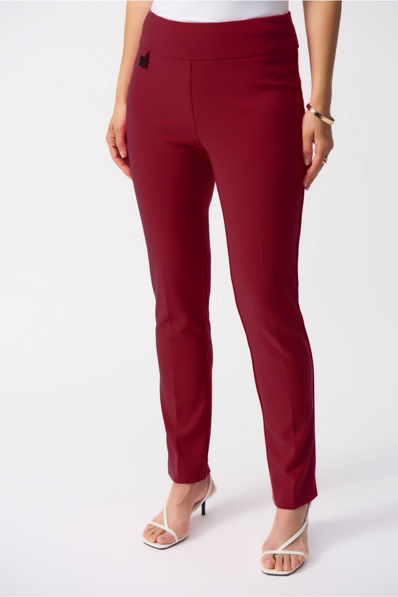 144092 Slim Tailored pant the wonder pant in colour merlot pants only view from the front