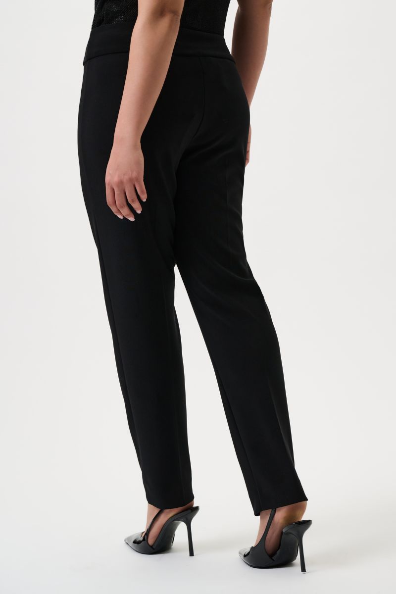 Woman wearing Joseph Ribkoff 144092 black pull on pant detail