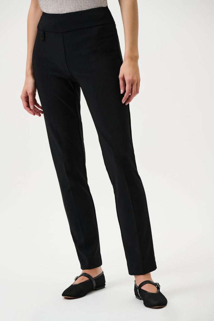 The Wonder Pant A Classic Tailored Slim Pant 144092 in Black, White, Navy, Moonstone & Vanilla by Joseph Ribkoff in Black / 4