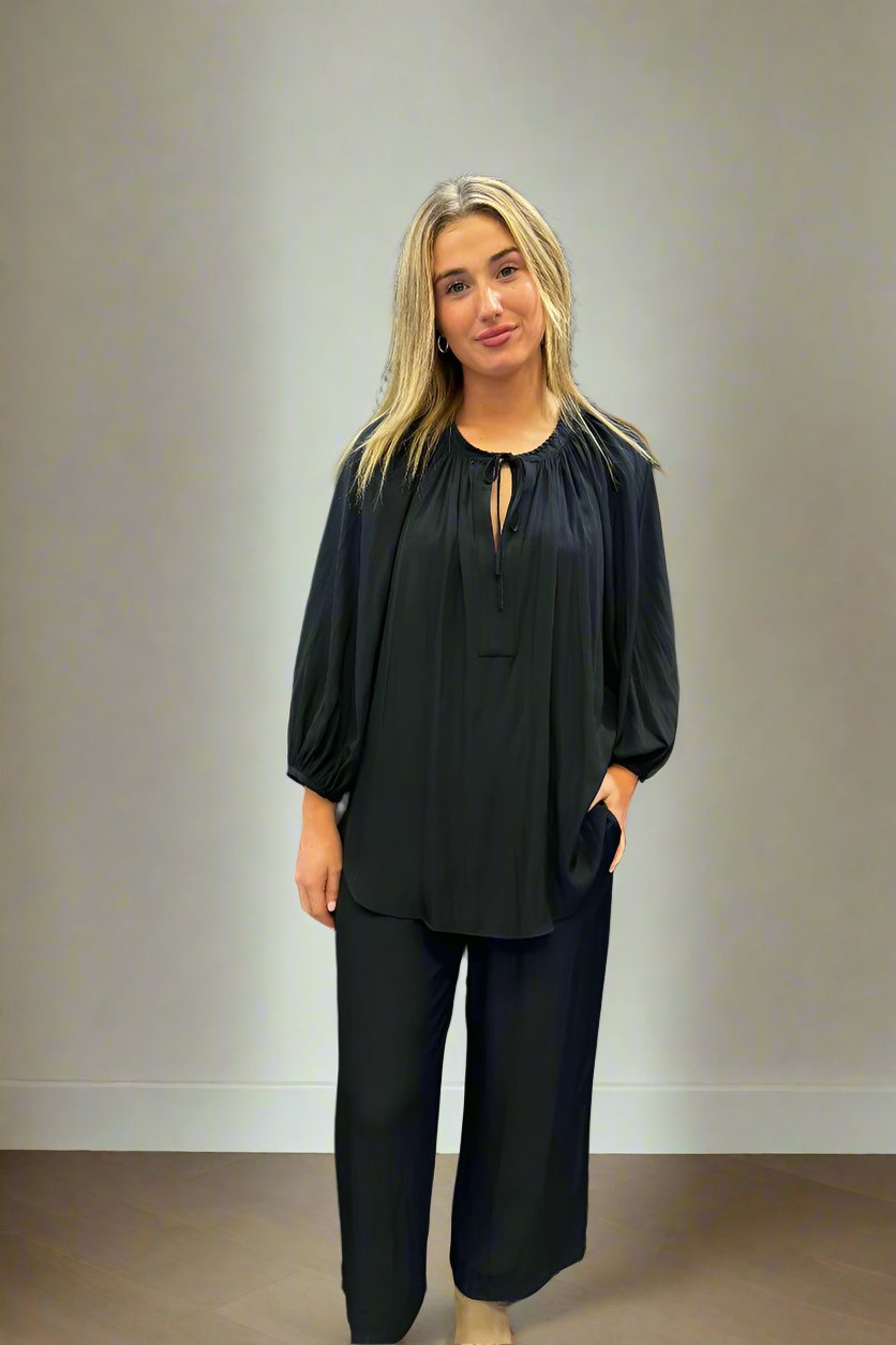 Artisan Blouse in Navy F67 7076 by Mela Purdie