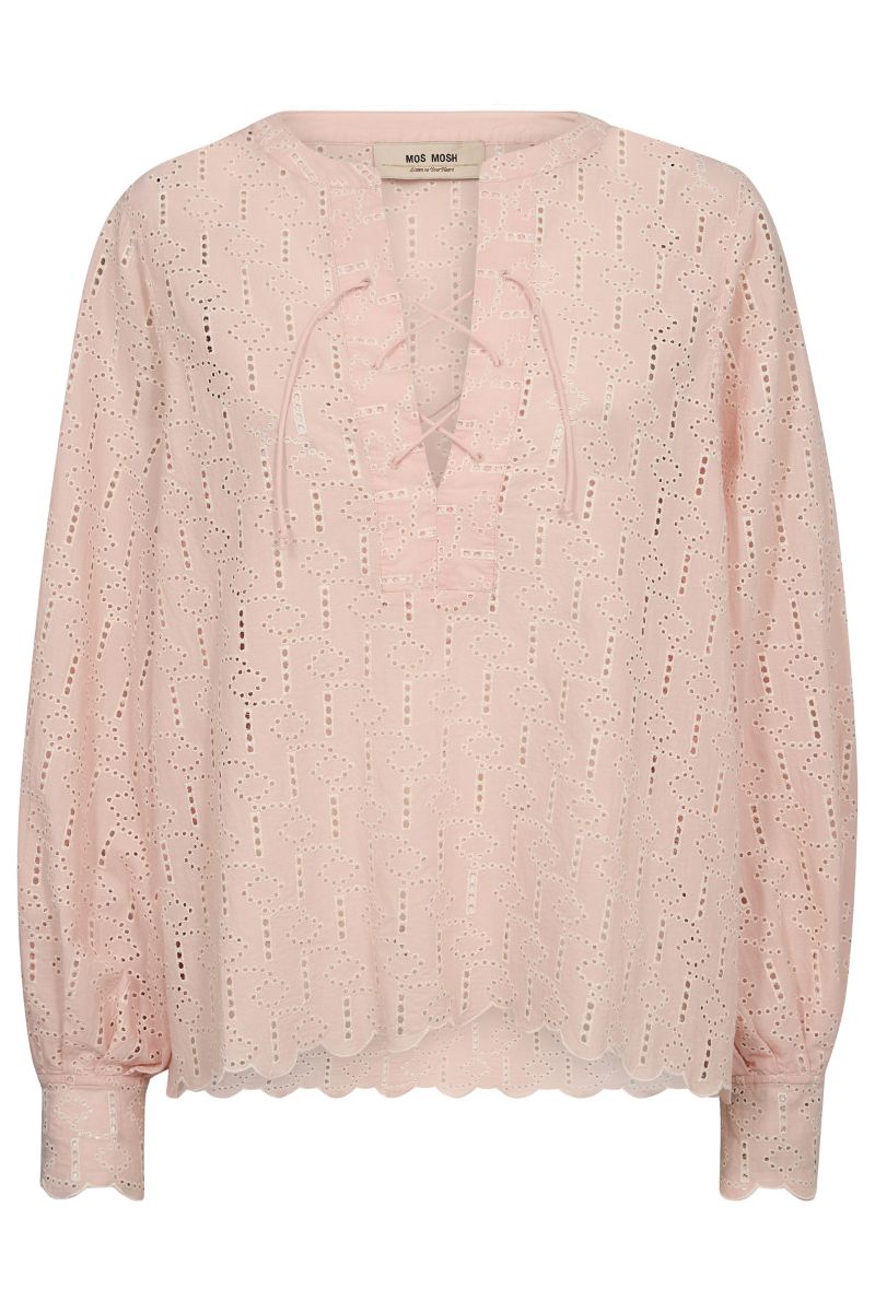 Mos Mosh 162640M Yen Anglaise Tie Top in Pink front view