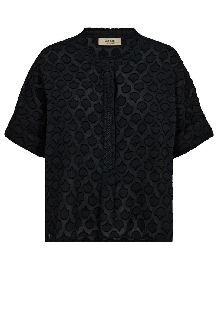 Toba Jacquard Voile Blouse in Black by Mos Mosh in S / Black