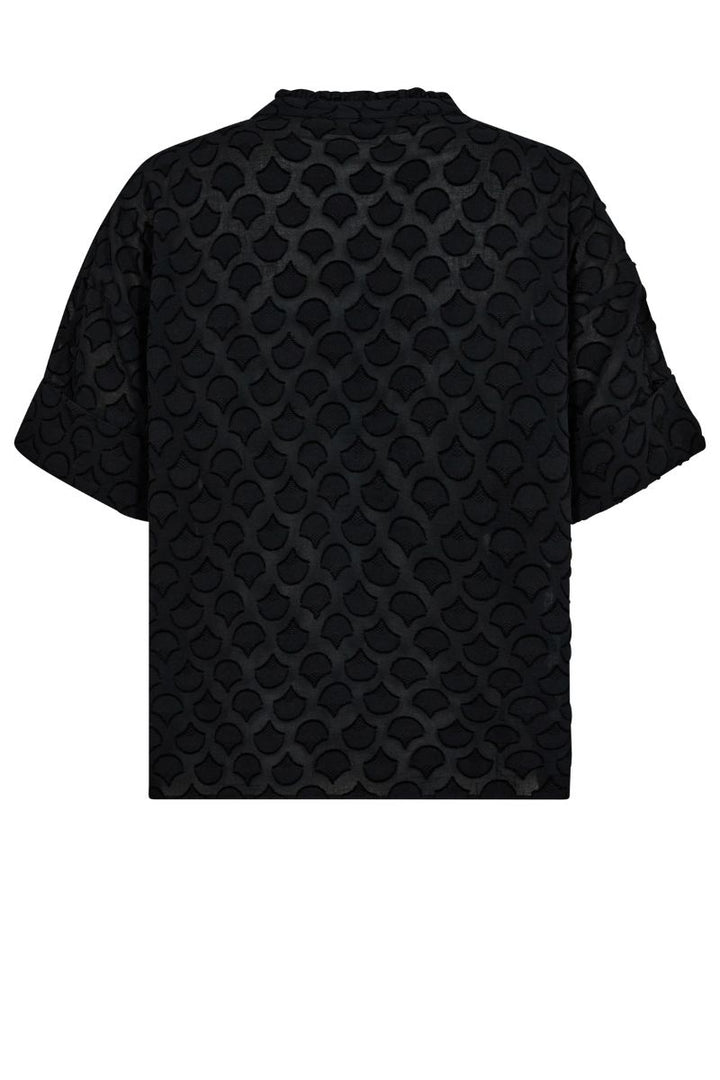 Toba Jacquard Voile Blouse in Black by Mos Mosh in S / Black