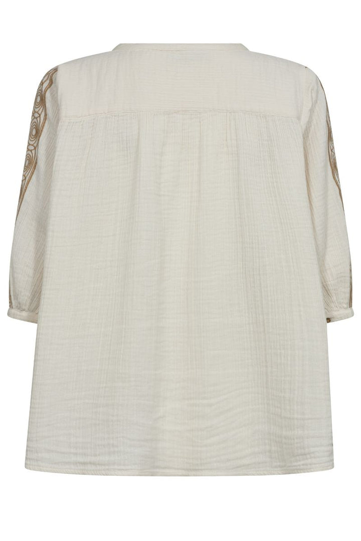 Lora Barca Crepe Blouse in Ecru by Mos Mosh in L / Ecru