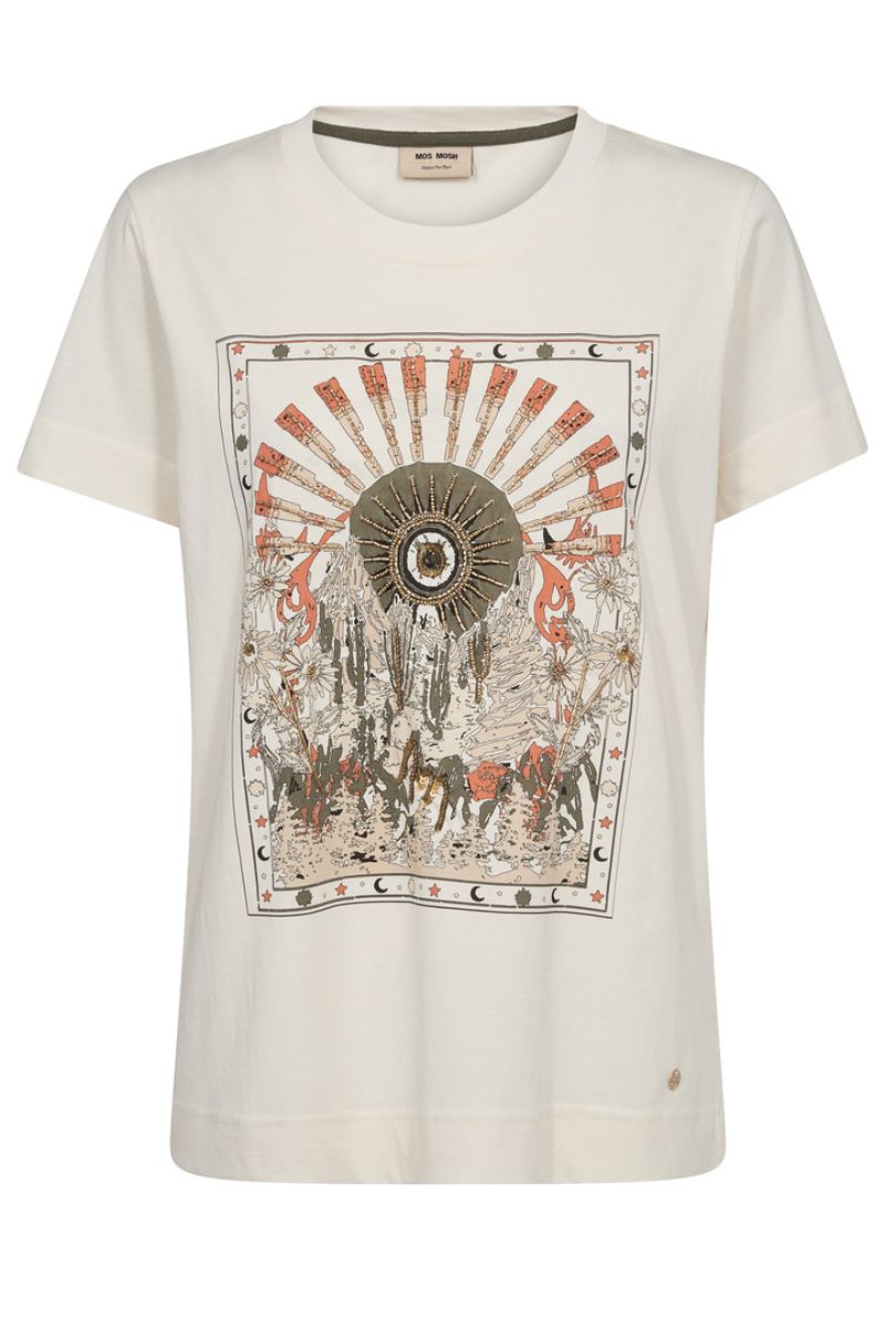Melika Oversized Graphic Tee in Ecru by Mos Mosh