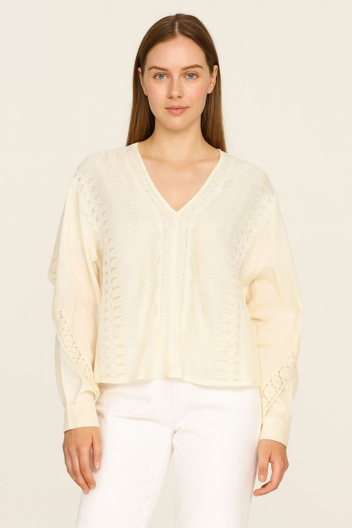 Fina Lace Blouse in Cream by Mos Mosh in S / Cream