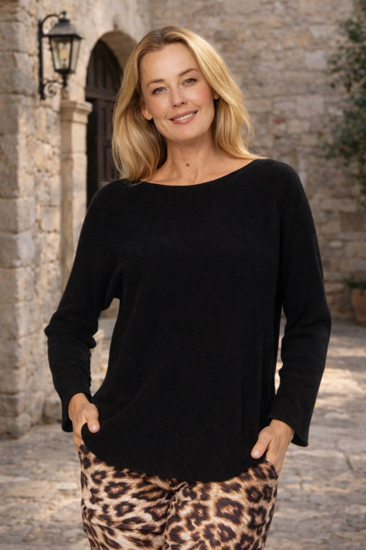 Soft Knit Top in Black by La Strada
