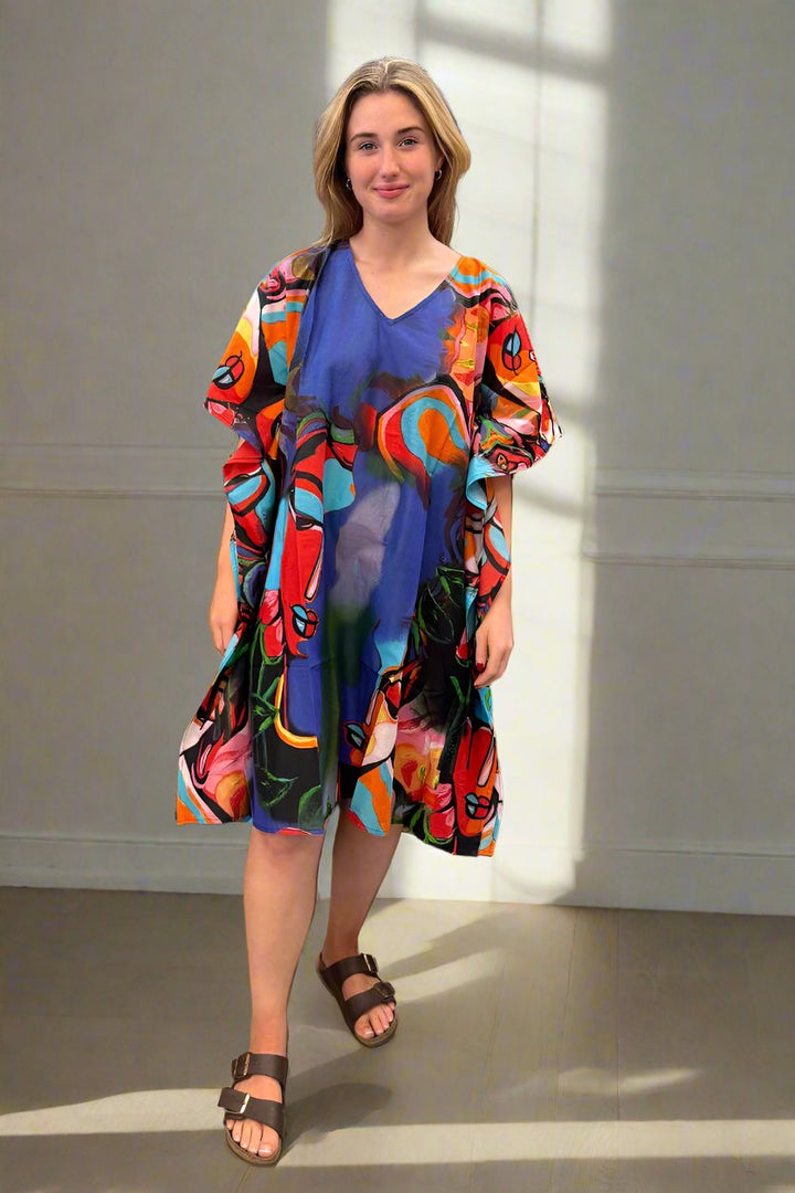 Picasso Kaftan in red blue 3377 by Saint Lori