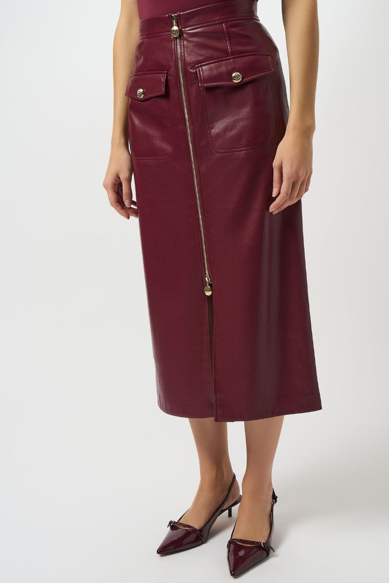 Leatherette Long Pencil Skirt 253991