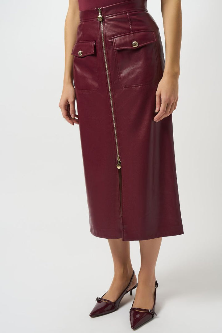 Joseph Ribkoff Leatherette Long Pencil Skirt 253991 in 8