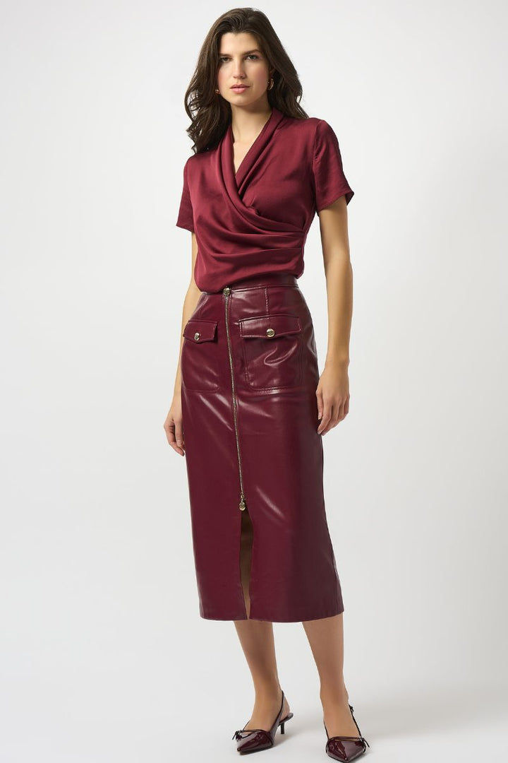 Joseph Ribkoff Leatherette Long Pencil Skirt 253991 in 8