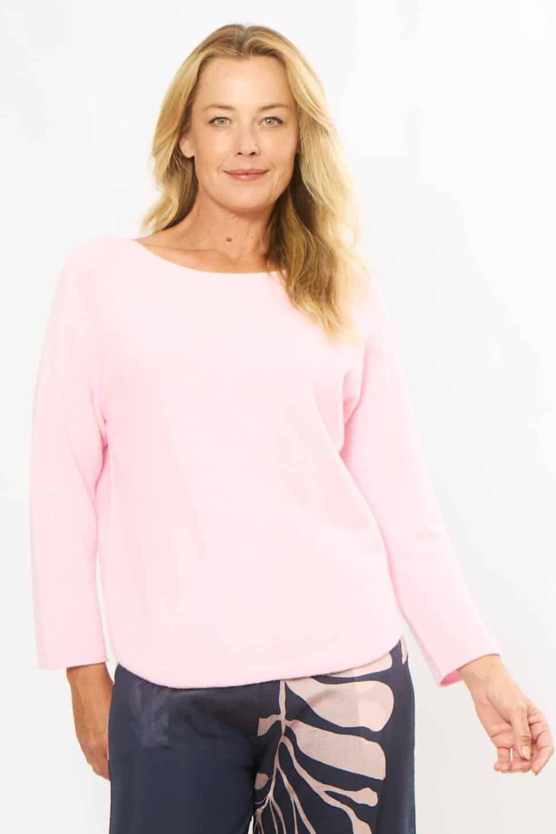 La Strada Icon Knit Top in Fairy Pink by La Strada