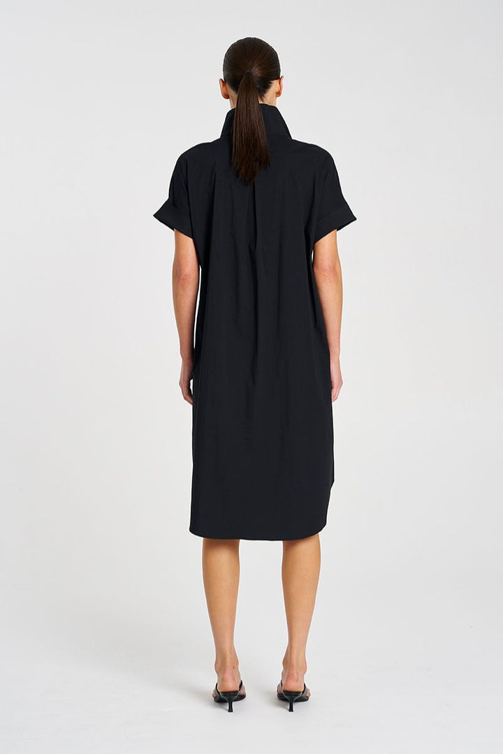 Half Zip Dress in Black by Mela Purdie in 8-XS / Black