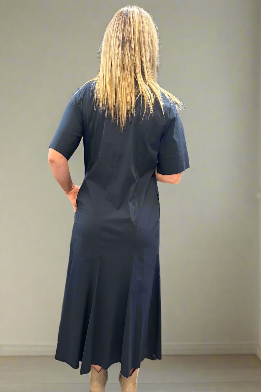 Zip Trunk Dress in French Navy F65 3348 by Mela Purdie