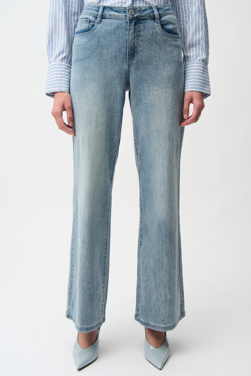 Goldie Classic Wide-Leg Stretch Jeans Featherweave Denim Jeans in 251968 by Joseph Ribkoff
