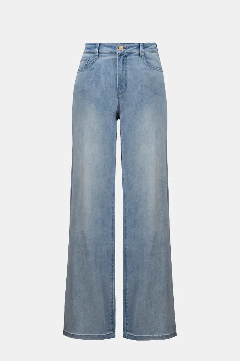 Goldie Classic Wide-Leg Stretch Jeans Featherweave Denim Jeans in 251968 by Joseph Ribkoff