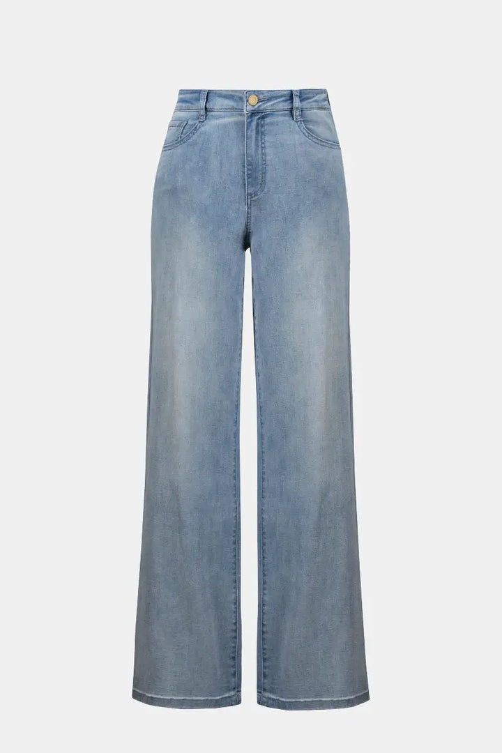 Goldie Classic Wide-Leg Stretch Jeans Featherweave Denim Jeans in 251968 by Joseph Ribkoff
