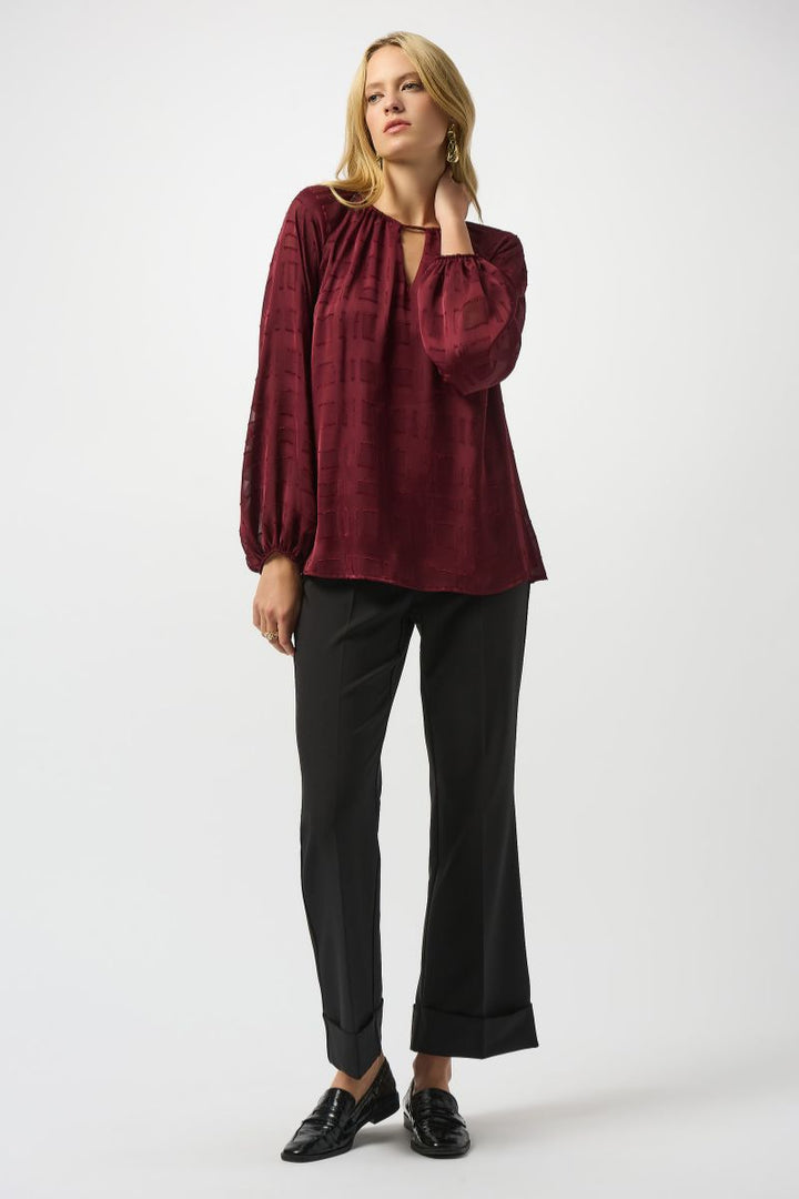 Joseph Ribkoff Satin Burnout Boxy Top 253135 in 8