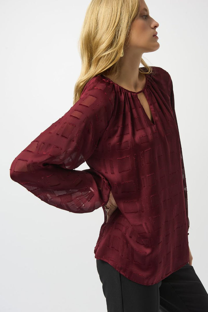 Joseph Ribkoff Satin Burnout Boxy Top 253135 in 8