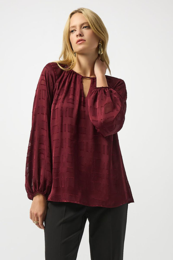 Joseph Ribkoff Satin Burnout Boxy Top 253135 in 8