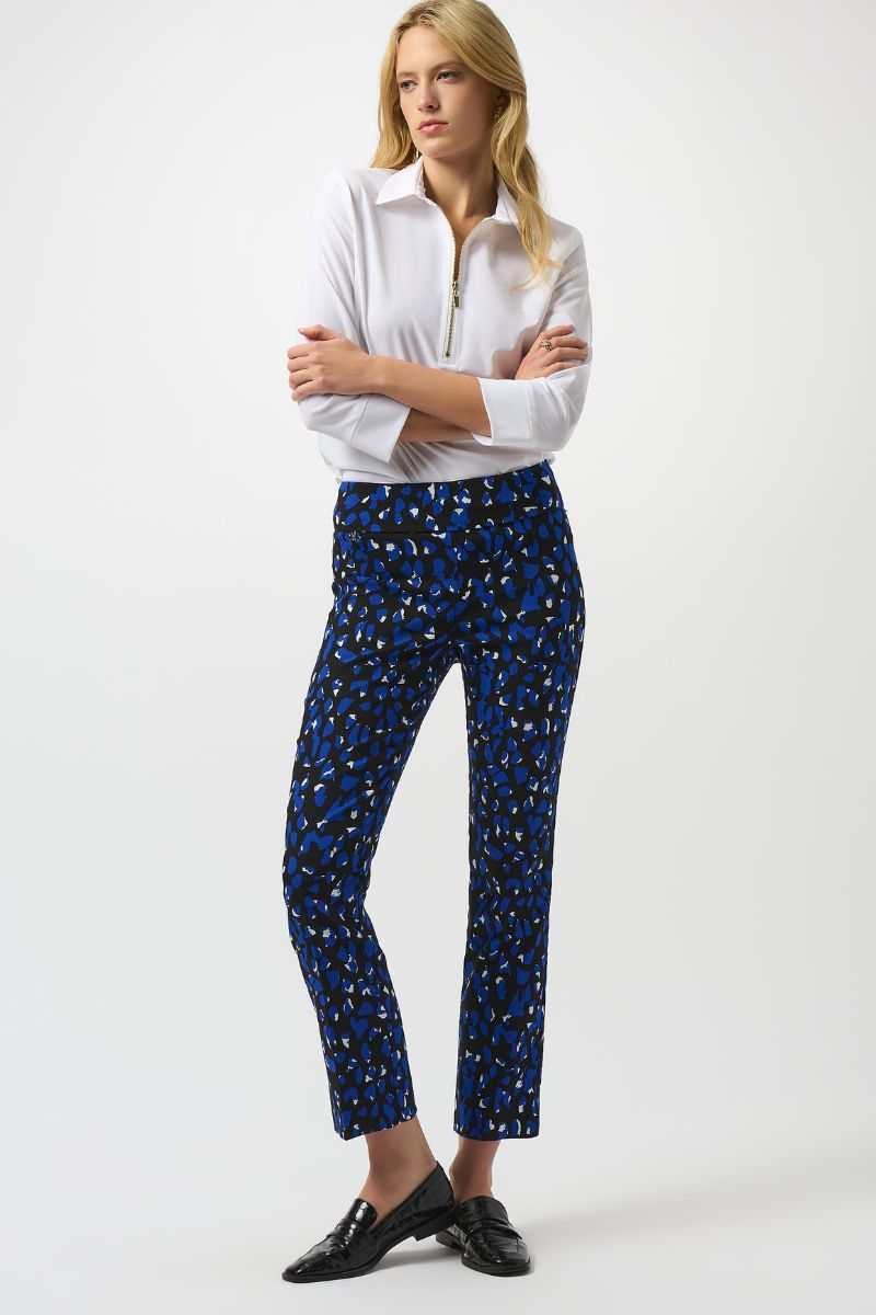 Millennium Print Straight Leg Pull-On Pants 253268 Royal Sapphire