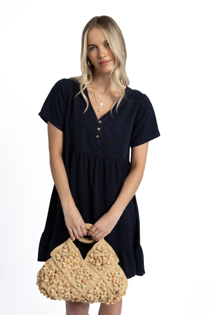 Holly Dress in Navy by Humidity Lifestyle in XS / Navy