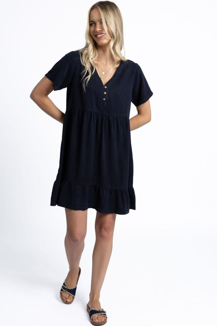Holly Dress in Navy by Humidity Lifestyle in XS / Navy
