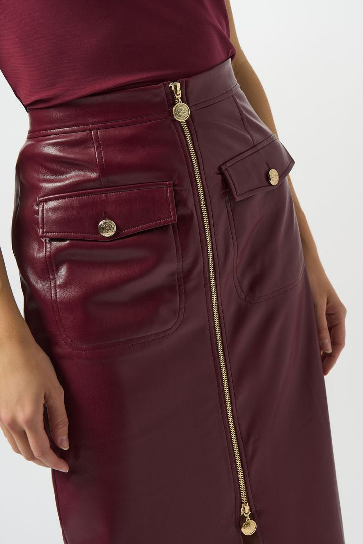 Joseph Ribkoff Leatherette Long Pencil Skirt 253991 in 8