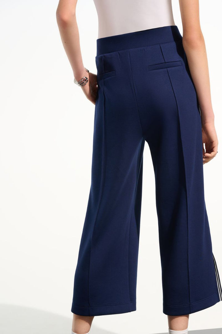 Scuba Jersey Pull-On Culotte Pants in Indigo/Vanilla by Joseph Ribkoff in S / Indigo