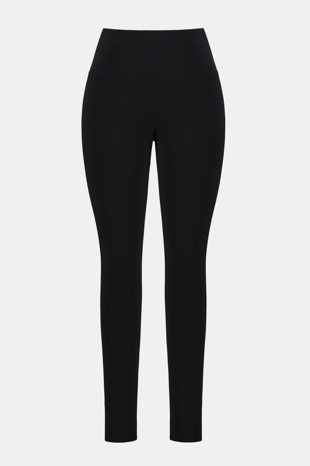 Woman wearing Joseph Ribkoff 261619 Silky Knit Pull-On Leggings waistband detail in Black ghost image