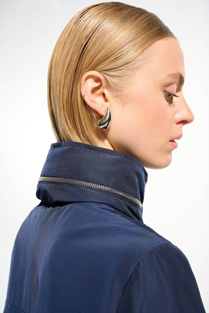 Imitation Memory Anorak with Hidden Hood in Indigo by Joseph Ribkoff in S / Indigo