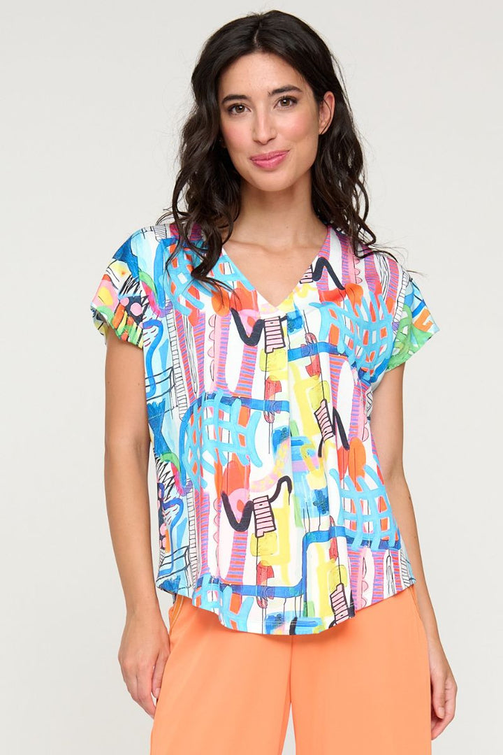 Araceli top multi colour print by Tinta