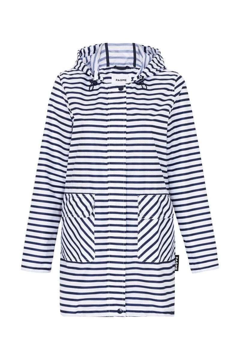 3/4 Raincoat in Zip Stripe