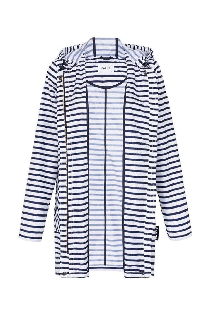 PAQME 3/4 Raincoat in Zip Stripe in Zip Stripe, size XL