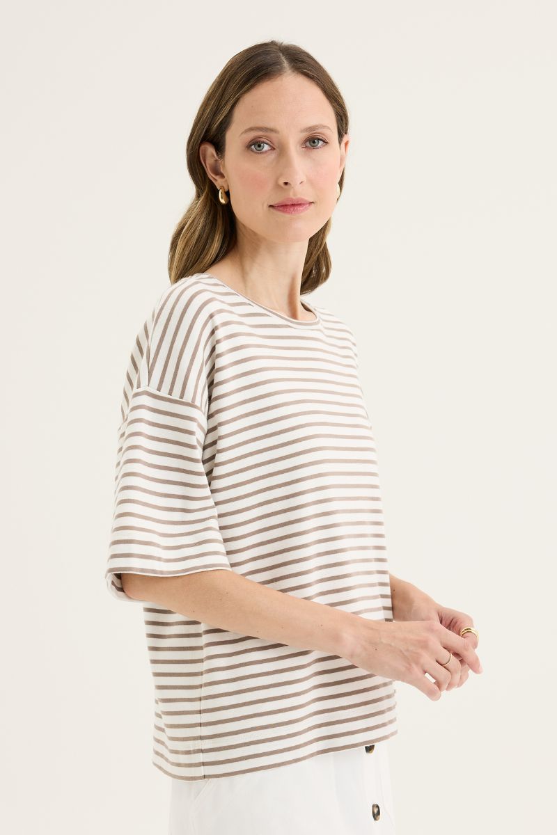 Banda Tee YTWN3045 in Ecru/Mocha by Yarra Trail