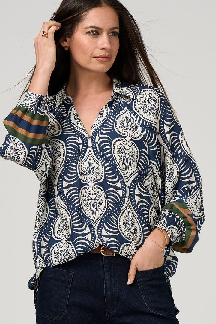 Loobie's Story Opaline Top in Indigo Multi by Loobie’s Story in Indigo / 10