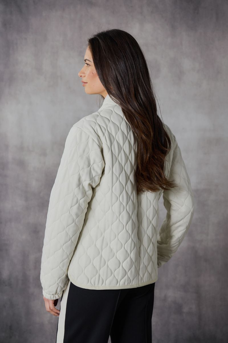 Woman wearing Carlo Jacket in Pumice by Lania The Label NLA3934 back view