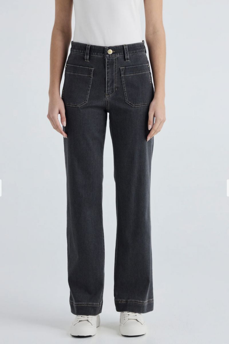 CHROME JEAN FRONT VIEW IN CHARCOAL