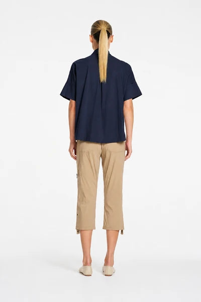 Mela Purdie Tab Shell F65 80089 in French Navy, back view.
