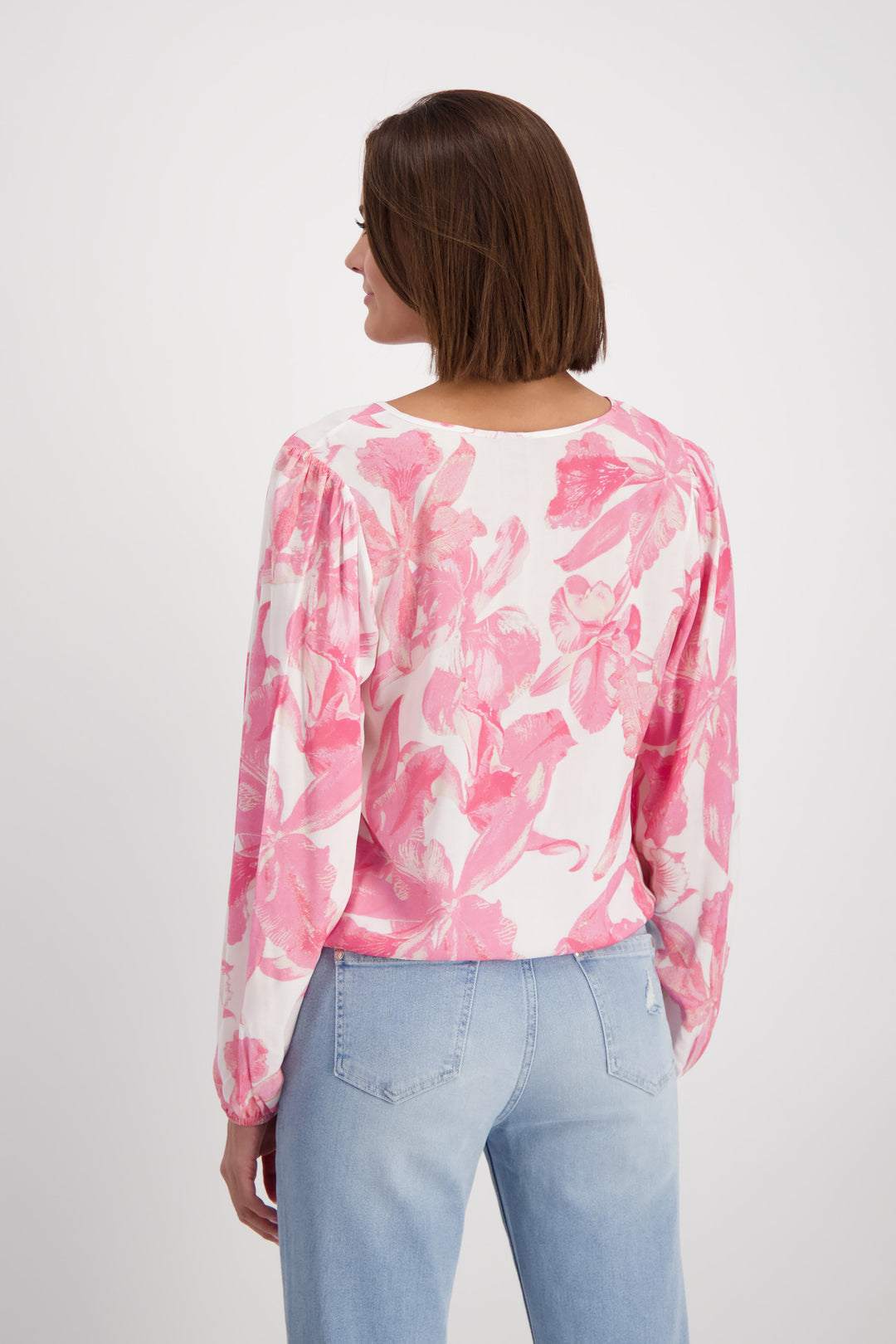 Floral Blouse 408183MNR in PINK Smoothie Pattern by Monari