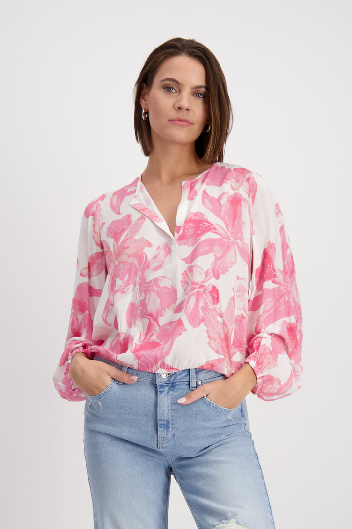 Floral Blouse 408183MNR in PINK Smoothie Pattern by Monari