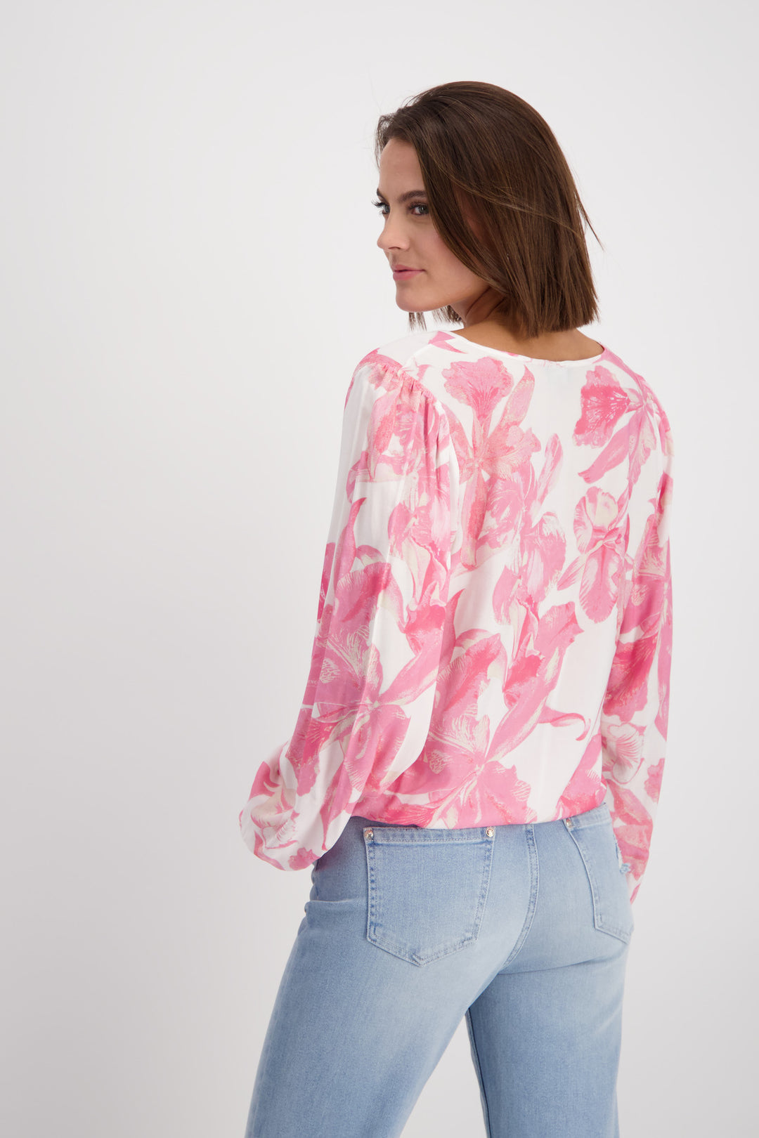 Floral Blouse 408183MNR in PINK Smoothie Pattern by Monari